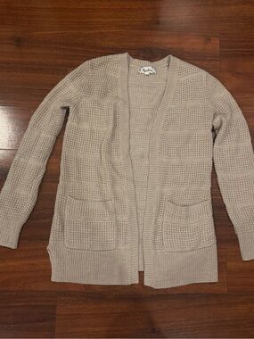 Madewell Open Front Waffle Knit Cardigan - Taupe